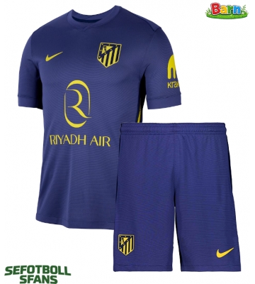 Atletico Madrid Bortaställ Barn 2025-26 Kortärmad (+ Korta byxor)